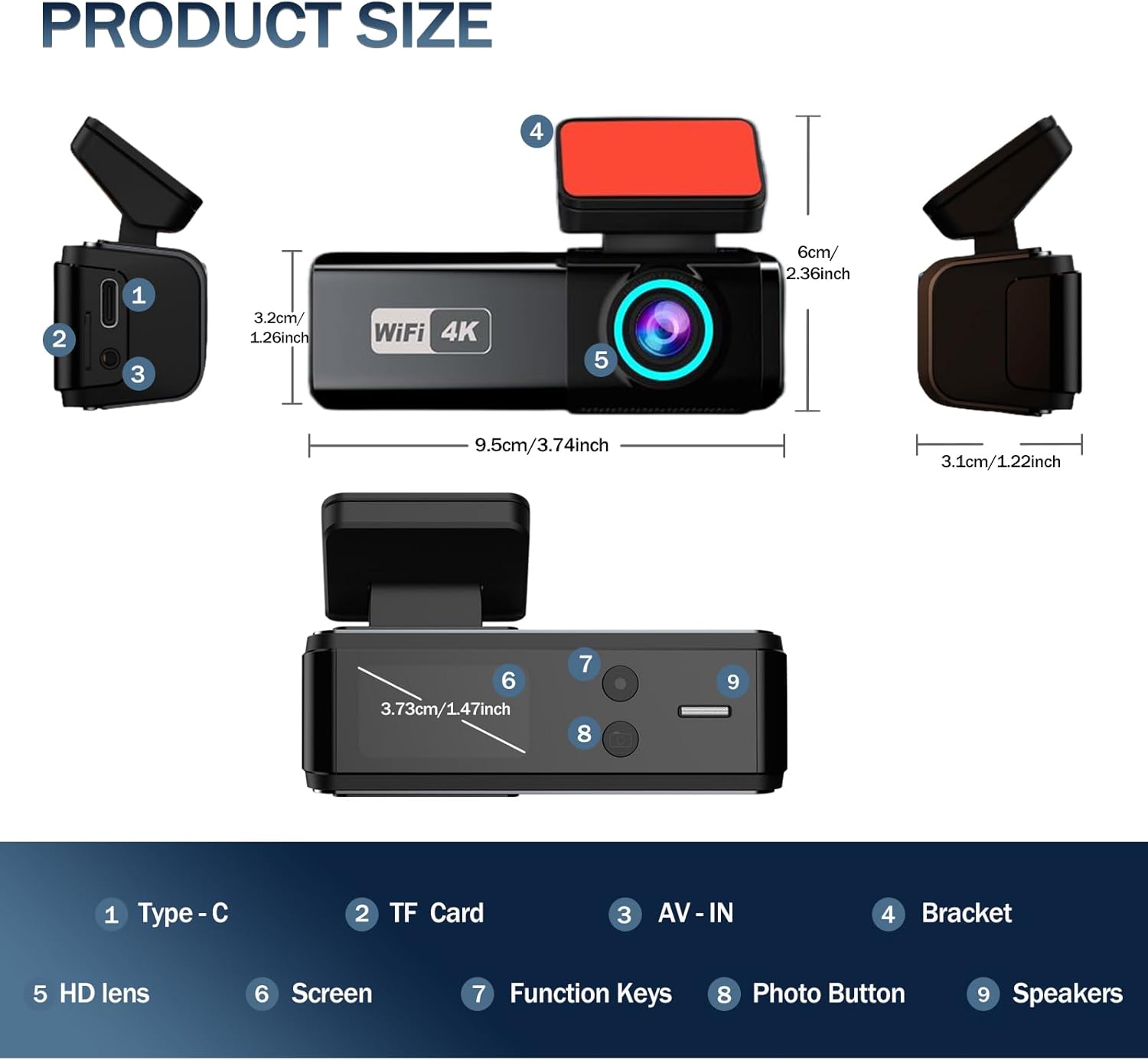 CAR DASHCAM 4K ULTRA HD WIFI WITH 2 CAMERAS - Image 2